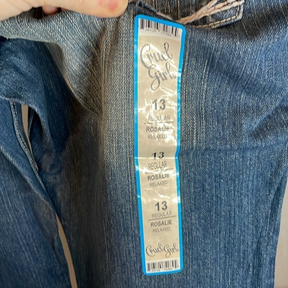 Cruel Girl NWT Relaxed Rosalie Denim Wide Leg Jeans Size 13 Reg Bling Pockets - Picture 4 of 8